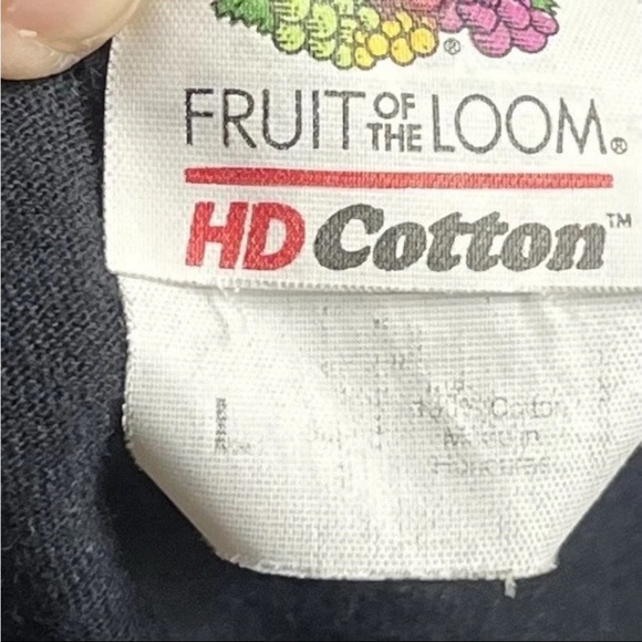 Vtg Wolf T Shirt Men Sz L Black Two Face White Blue Green Glowing Eyes Tribal EC - Picture 4 of 7